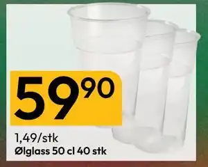 Gigaboks Ølglass 50 cl 40 stk tilbud