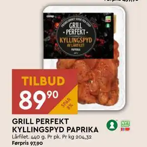 Coop Mega GRILL PERFEKT KYLLINGSPYD PAPRIKA tilbud