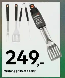 Gigaboks Mustang grillsett 3 deler tilbud