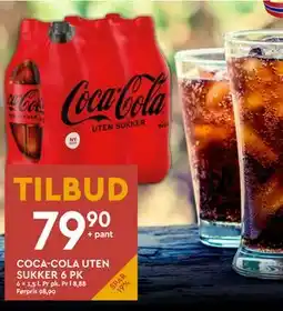 Coop Mega COCA-COLA UTEN SUKKER 6 PK tilbud