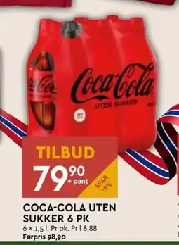 Coop Mega COCA-COLA UTEN SUKKER 6 PK tilbud