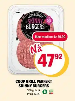 Coop Extra COOP GRILL PERFEKT SKINNY BURGERS tilbud