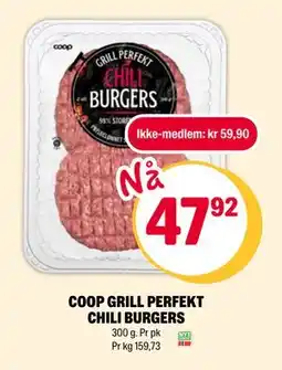 Coop Extra COOP GRILL PERFEKT CHILI BURGERS tilbud