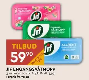 Coop Mega JIF ENGANGSVÅTMOPP tilbud