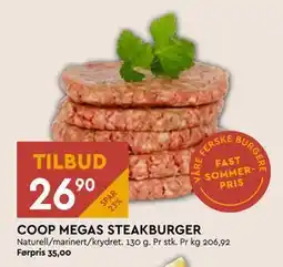 Coop Mega COOP MEGAS STEAKBURGER tilbud