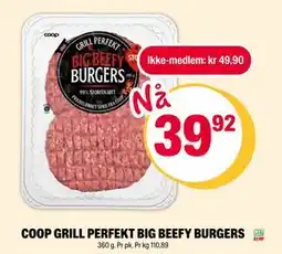 Coop Extra COOP GRILL PERFEKT BIG BEEFY BURGERS tilbud
