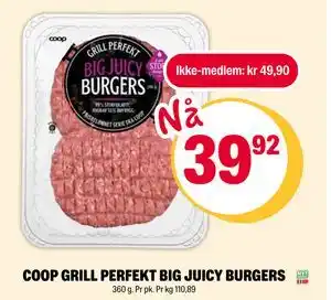 Coop Extra COOP GRILL PERFEKT BIG JUICY BURGERS tilbud