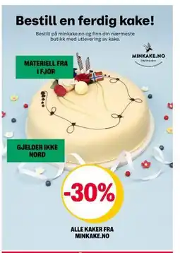Coop Extra Bestill en ferdig kake! tilbud