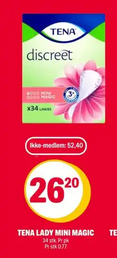Coop Extra TENA LADY MINI MAGIC tilbud