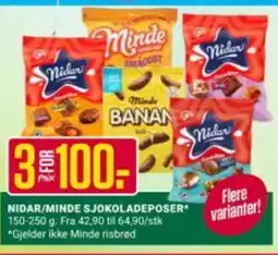 Europris NIDAR/MINDE SJOKOLADEPOSER tilbud