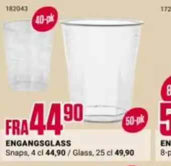 Europris ENGANGSGLASS tilbud