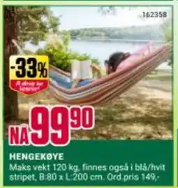 Europris HENGEKØYE tilbud