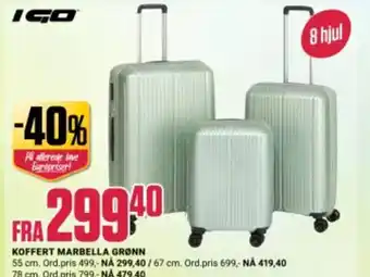 Europris KOFFERT MARBELLA GRØNN tilbud