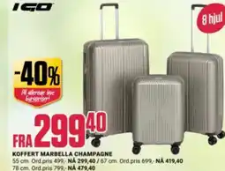 Europris KOFFERT MARBELLA CHAMPAGNE tilbud