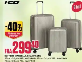 Europris KOFFERT MARBELLA CHAMPAGNE tilbud