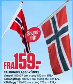 Europris BALKONGFLAGG/-VIMPEL tilbud