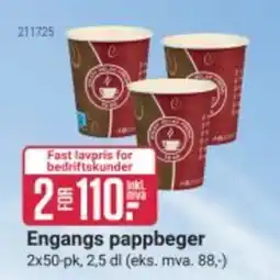 Europris Engangs pappbeger tilbud