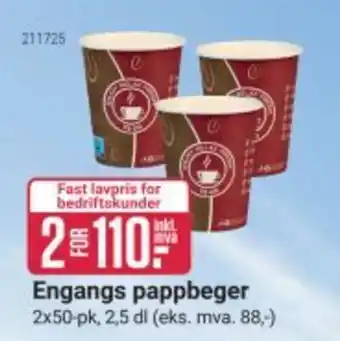 Europris Engangs pappbeger tilbud