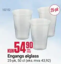 Europris Engangs ølglass tilbud