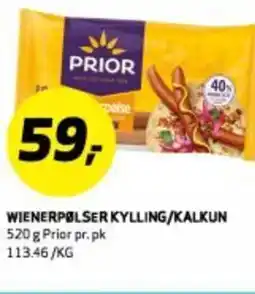 Bunnpris WIENERPØLSER KYLLING/KALKUN tilbud