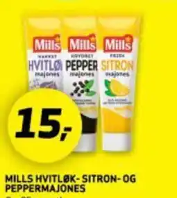 Bunnpris MILLS HVITLØK-SITRON- OG PEPPERMAJONES tilbud
