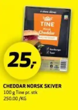 Bunnpris CHEDDAR NORSK SKIVER tilbud