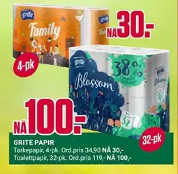 Europris GRITE PAPIR tilbud