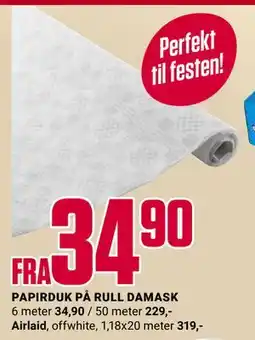 Europris PAPIRDUK PÅ RULL DAMASK tilbud