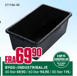 Europris BYGG-/INDUSTRIBALJE tilbud
