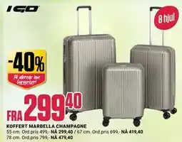 Europris KOFFERT MARBELLA CHAMPAGNE tilbud