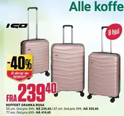 Europris KOFFERT GRANKA ROSA tilbud
