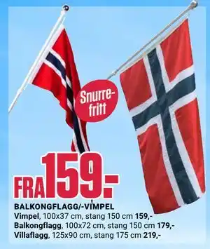 Europris BALKONGFLAGG/-VIMPEL tilbud