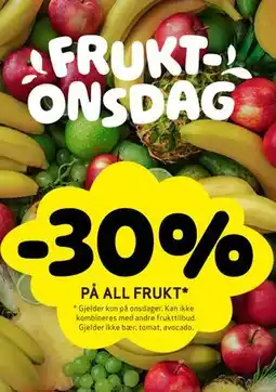Bunnpris 30% PA ALL FRUKT tilbud