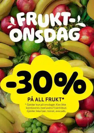 Bunnpris 30% PA ALL FRUKT tilbud
