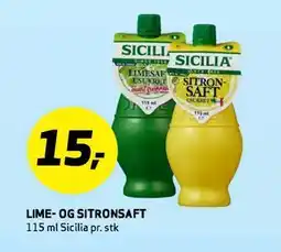 Bunnpris LIME- OG SITRONSAFT tilbud