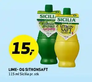 Bunnpris LIME- OG SITRONSAFT tilbud