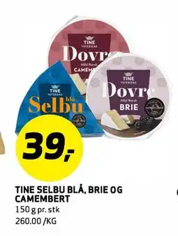 Bunnpris TINE SELBU BLÅ, BRIE OG CAMEMBERT tilbud