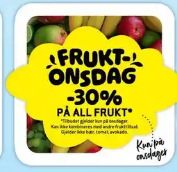 Bunnpris FRUKT-ONSDAG -30% PÅ ALL FRUKT tilbud