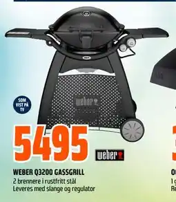 Obs Bygg WEBER Q3200 GASSGRILL tilbud