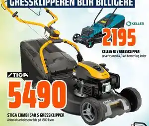 Obs Bygg STIGA COMBI 548 S GRESSKLIPPER tilbud