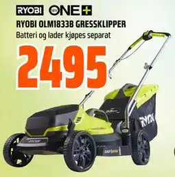 Obs Bygg RYOBI OLM1833B GRESSKLIPPER tilbud