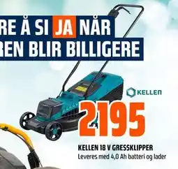 Obs Bygg KELLEN 18 V GRESSKLIPPER tilbud