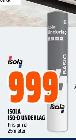 Obs Bygg ISOLA ISO-D UNDERLAG tilbud