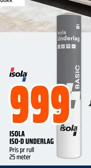 Obs Bygg ISOLA ISO-D UNDERLAG tilbud