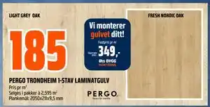 Obs Bygg PERGO TRONDHEIM 1-STAV LAMINATGULV tilbud