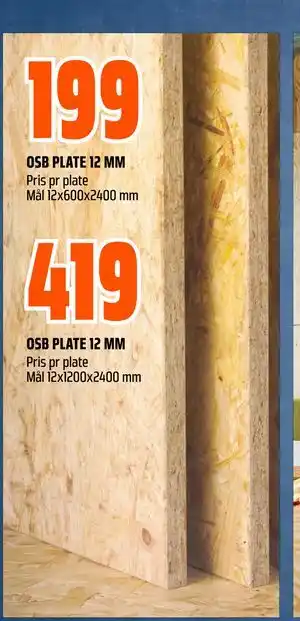 Obs Bygg OSB PLATE 12 MM tilbud