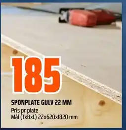 Obs Bygg SPONPLATE GULV 22 MM tilbud