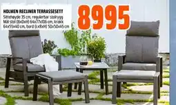 Obs Bygg HOLMEN RECLINER TERRASSESETT tilbud