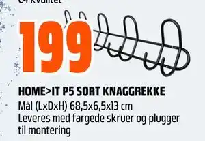 Obs Bygg HOME>IT P5 SORT KNAGGREKKE tilbud