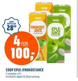 Coop Obs COOP EPLE-/FROKOSTJUICE tilbud